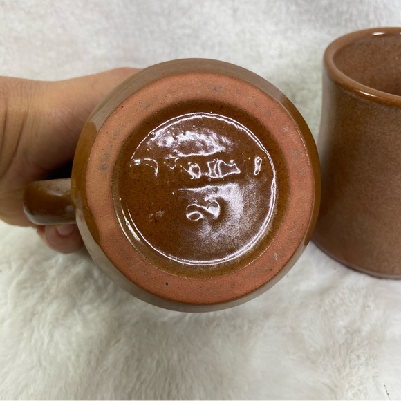 Frankoma C9 vintage heart Pottery Mug, Plainsman Tan/Brown, Coffee Cup Glazed - Picture 5 of 5